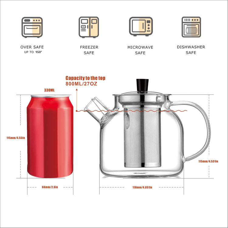 Glass Teapot with Removable Infuser