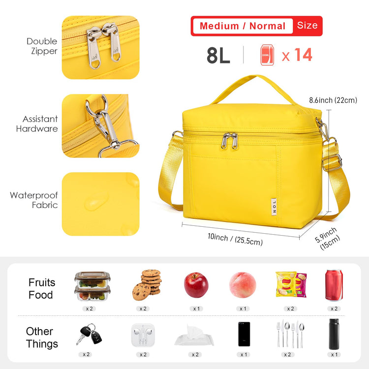 NOL 8L Insulated Lunch Bag for Women