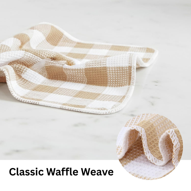 Waffle Weave Plaid Dish Cloths