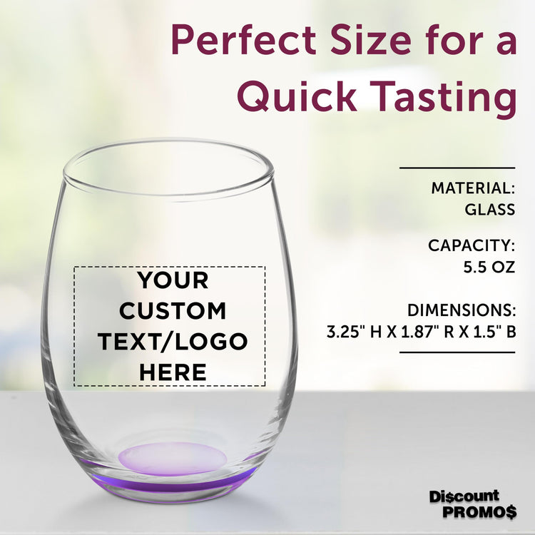 Custom Stemless Wine Glasses by ARC 5.5 oz Set of 12 (100 Count)