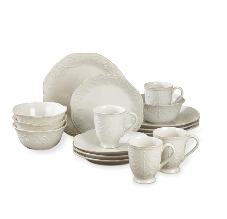 French Perle White Stoneware 16 (16 Count)