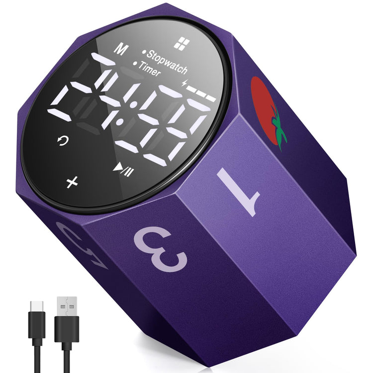 ADHD Pomodoro Timer Metal Gravity Rotation 1.8” LED Large Screen