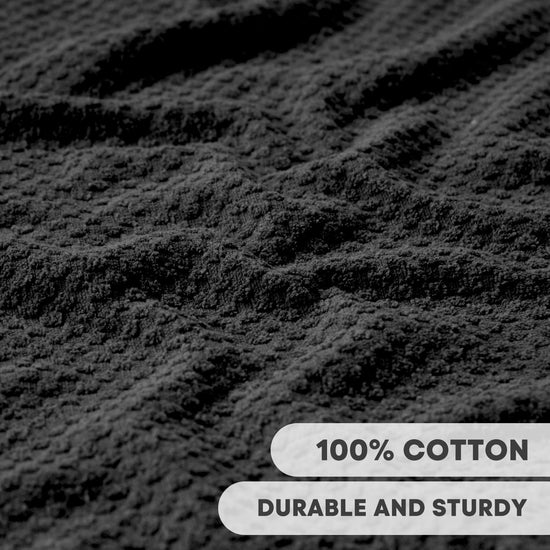 Artoid Mode Ring Spun Cotton Black Kitchen Dish Towels, 15x25 Inch Ultra Soft Absorbent Quick Drying Household Cleaning Tea Towels Bar Towels Set of 6 - Nestoria