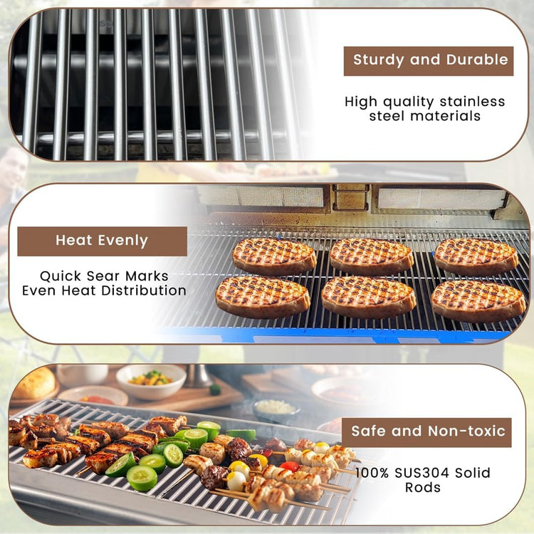 SF876C (3-Pack) 16 7/8" Stainless Steel Cooking Grid for Charbroil 463441312, 463432215 463461613 463436214 463436215 463441514 463440109 463436213 463420508