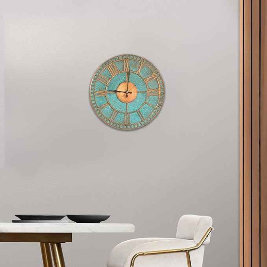Handmade Copper Wall Clock Artisan Touch in Every Piece - Roman Glow Wall Decor Copper Clock for Living Room, Office, Kitchen & Bedroom (11 Inch)