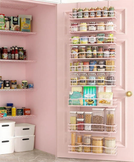 Pink 9 Tier Over The Door Pantry Organizer