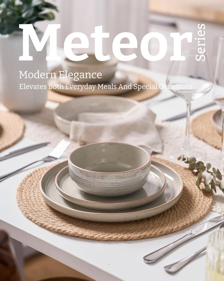 Meteor 12 Piece Stoneware Dinnerware Set