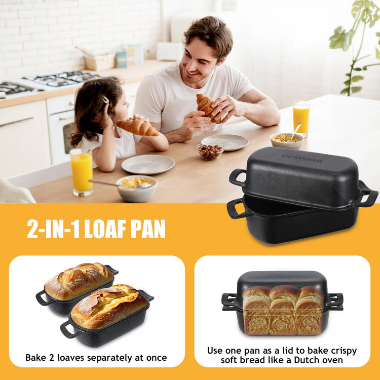 10x5 Cast Iron Loaf Pan with Lid