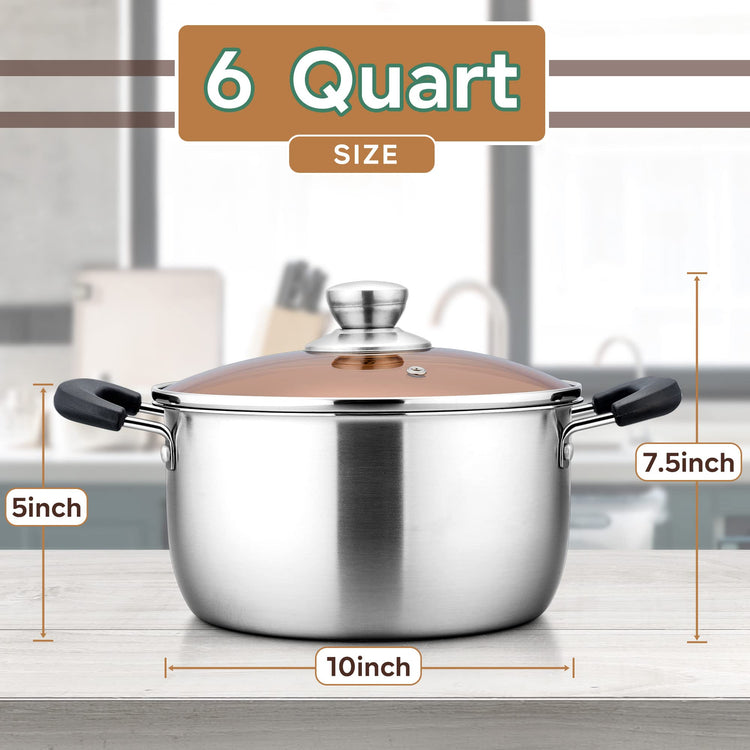 6QT Stock Pot with Lid