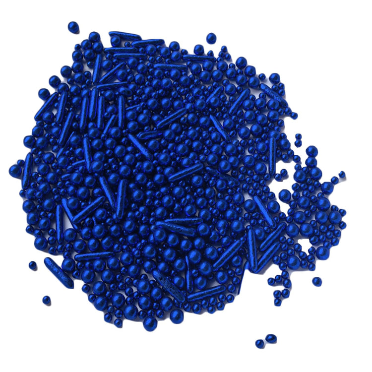 Sprinkles Blue Pearl Sugar Candy Mix Size Baking Cake Decorations Cupcake Toppers Celebrations Shaker Jar Wedding Shower Party (4.2 Ounce)