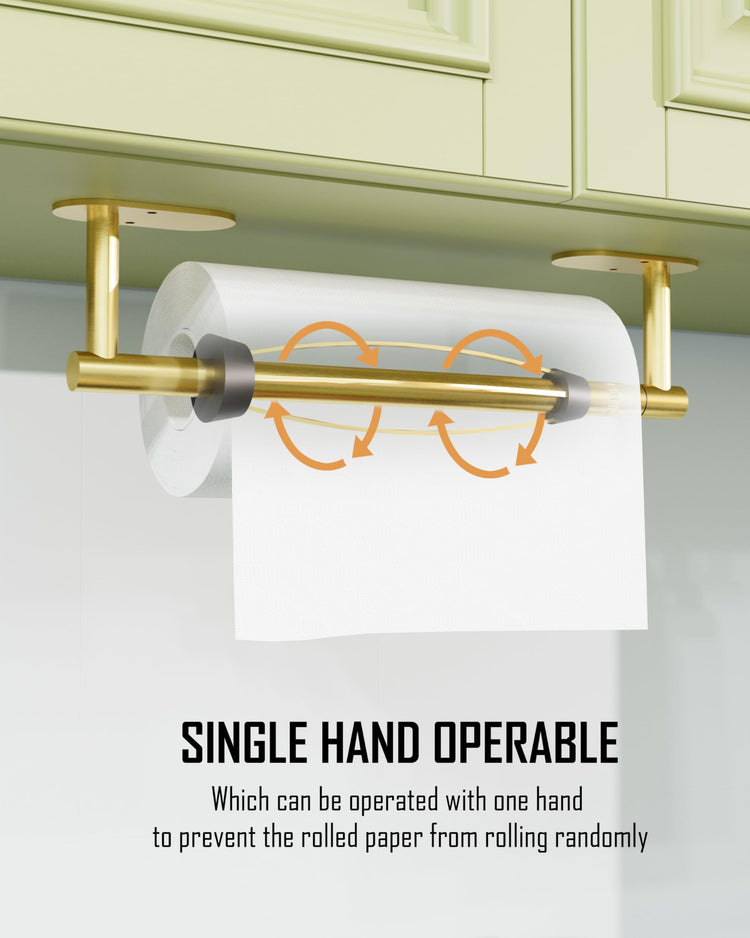 Paper Towel Holder Under Cabinet One Hand Operable