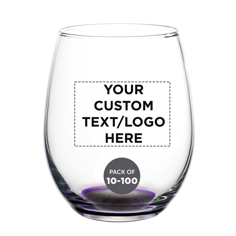 Custom Stemless Wine Glasses in Bulk by ARC Perfection (100 Count)