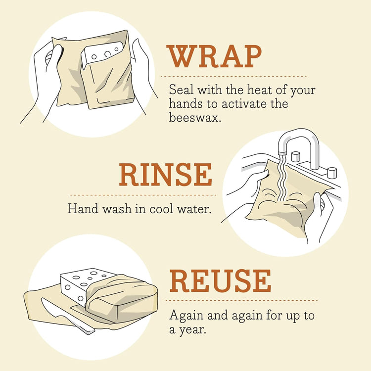 Bee's Wrap Beeswax Wraps for Food - Winter Wonderland 3 Pack (S, M, L) Made in USA Reusable & Organic Food Wraps, Sandwich Wrap & Bowl Covers - Eco-Friendly Alternative to Aluminum Foil & Plastic Wrap