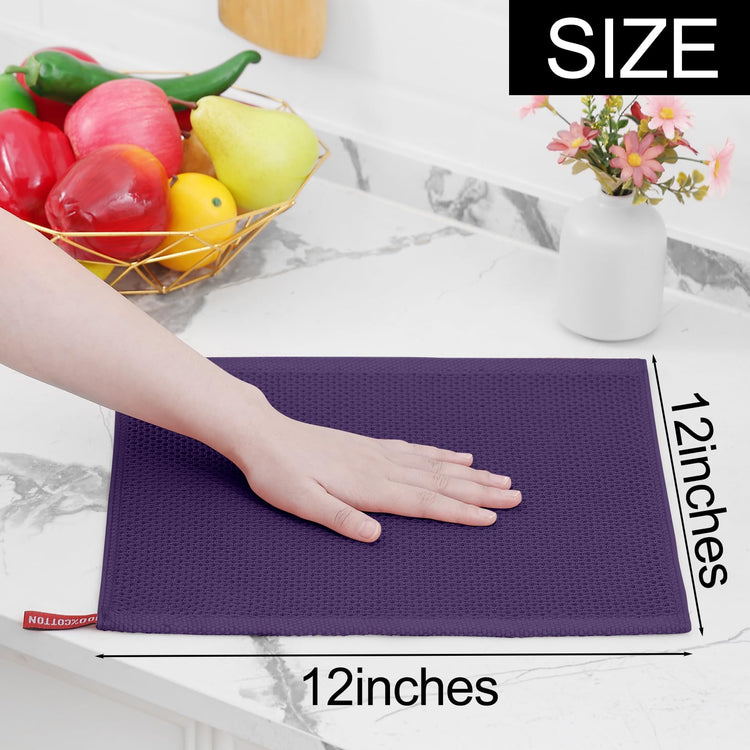 100% Cotton Waffle Weave Kitchen Dish Cloths 6 (6 Count)