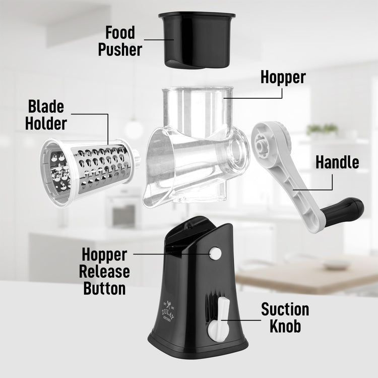 Rotary Cheese Grater 5 Blade Cheese Shredder