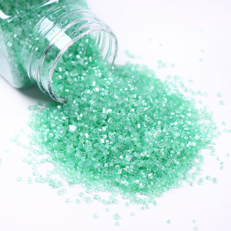 Green Sanding Sugar for Baking Easter Edible Sparkling Sugar Sprinkles Coarse Sugar Crystals for Cake Decoration Cookie Cupcake Topper Ice Cream Topping Supplies 150g (5.3 Ounce)