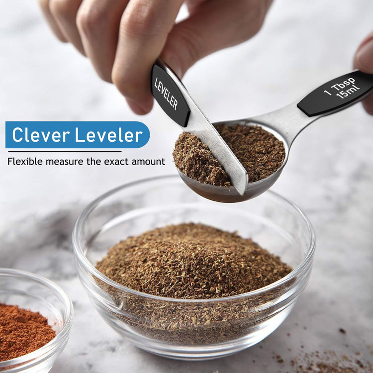 Stainless Steel Magnetic Measuring Spoons with Strong Magnets