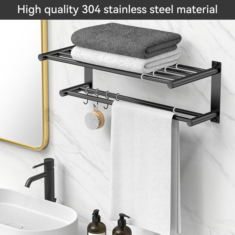 Black Adjustable Black Towel Bar for Bathroom Wall Mount17