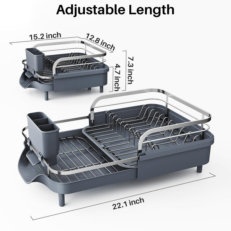 Expandable Dish Drying Rack for Kitchen Counter