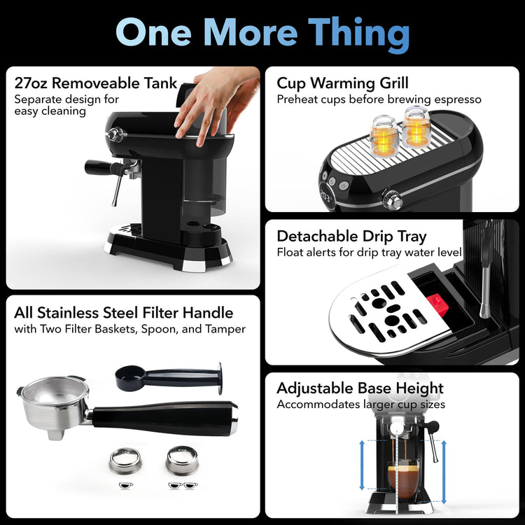 20Bar Compact Espresso Machine with Milk Frother