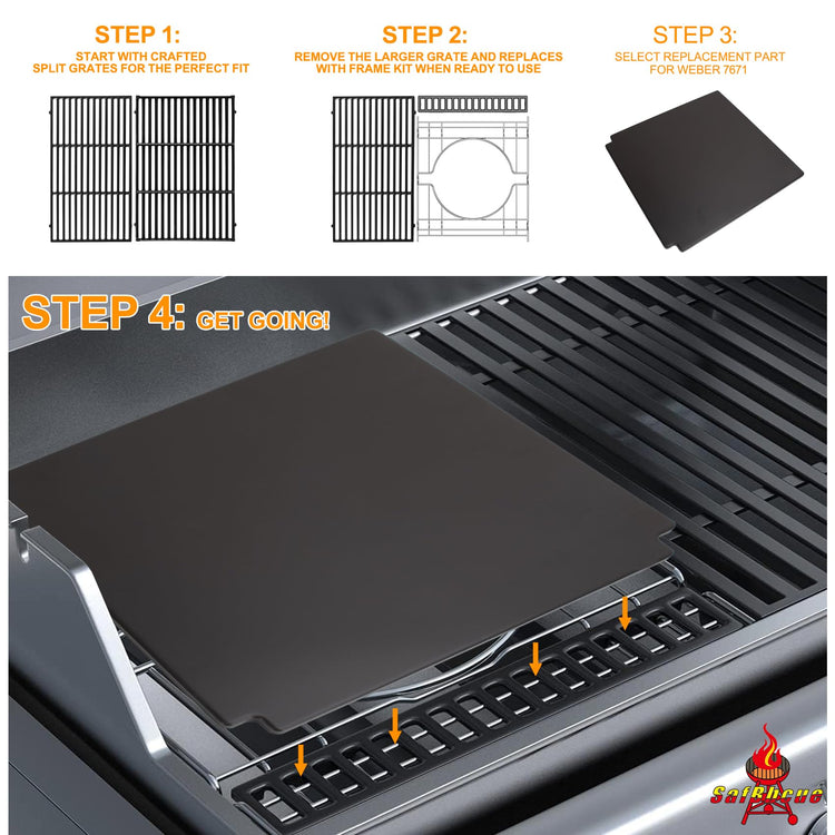 7671 Crafted Glazed Baking Stone for Weber Genesis