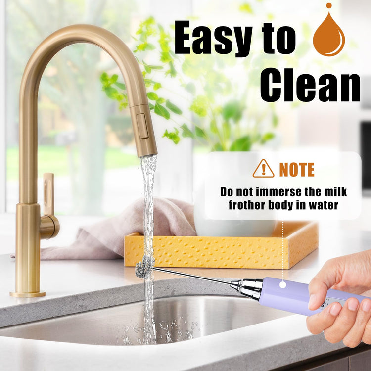 Light Purple Milk Frother Wand for Coffee
