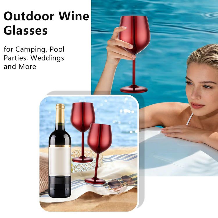 Unbreakable Stainless Steel Wine Glasses Set of 4 (4 Count)