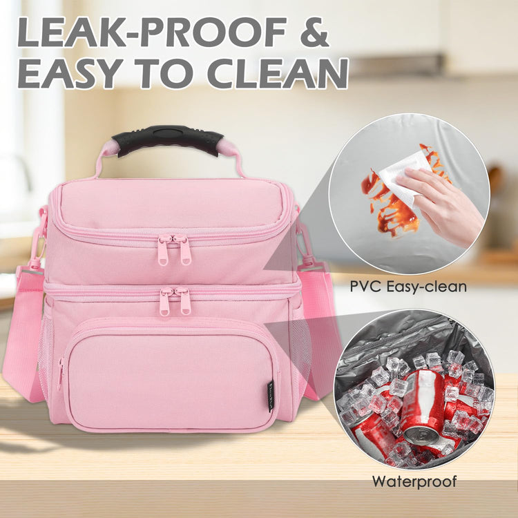 Double Layer Cooler Insulated Lunch Bag Adult Lunch Box Large Tote Bag for Men