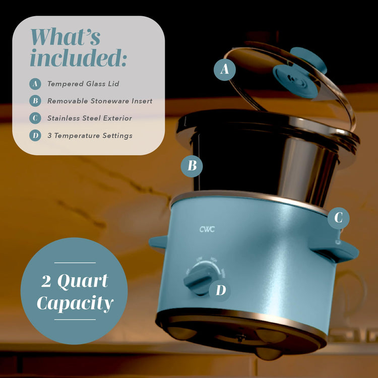 2QT Mini Electric Round Slow Cooker