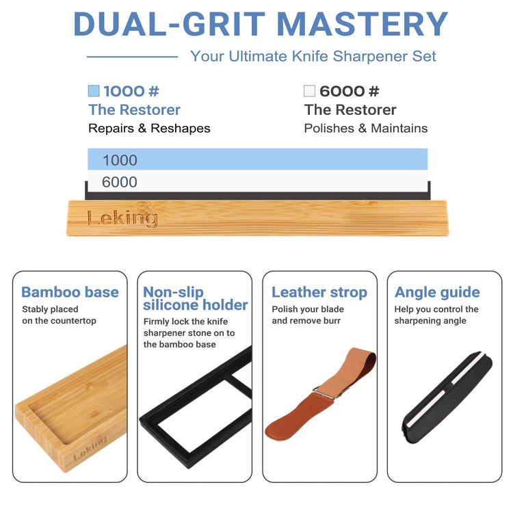 Professional Knife Sharpener & Sharpening Stone Set