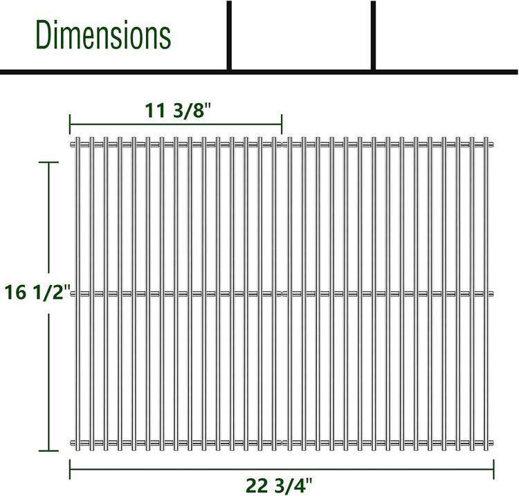 BBQ Grill Grates Parts for Vermont Castings Grill CF9030, VC3050, VCS3505, VCS3505BI, VCS3506, VM400, VM400XBP, VM406, ProChef 34402, Kenmore Grills,Stainless Steel Grid Accessories Replacement