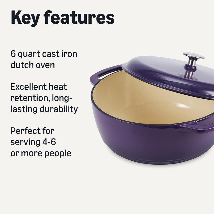 Enameled Cast Iron Dutch Oven Pot with Lid