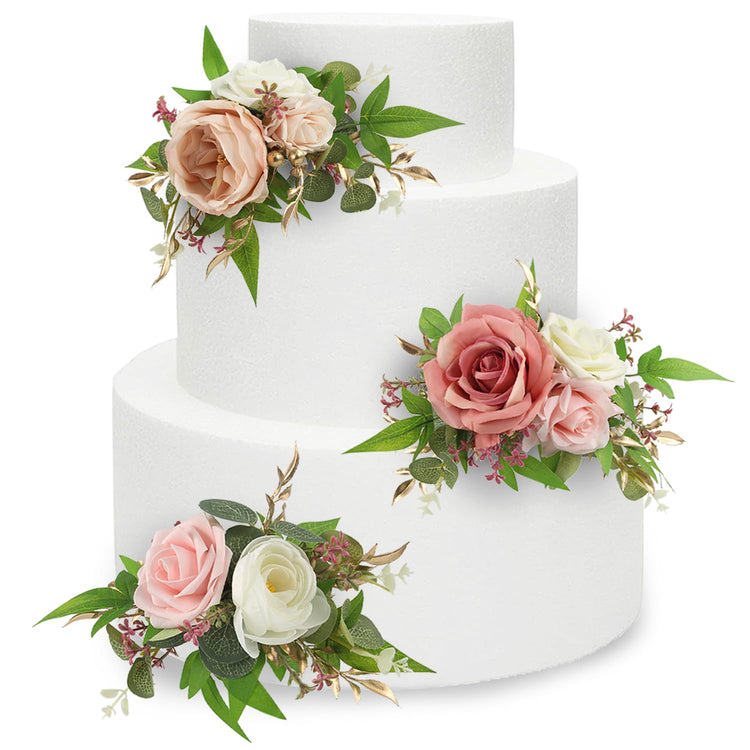 3Pcs Premade Cake Flowers (3 Count)