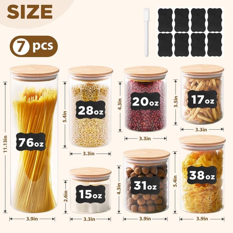 Glass Food Storage Jars (7 Count)