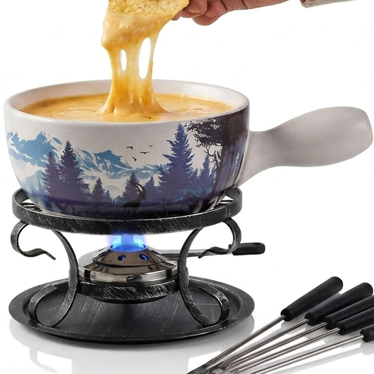 Serene Summits Swiss Design Fondue Set for Party