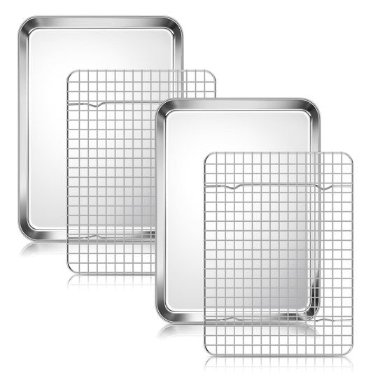 Quarter Sheet Pan with Wire Rack (4 Count)