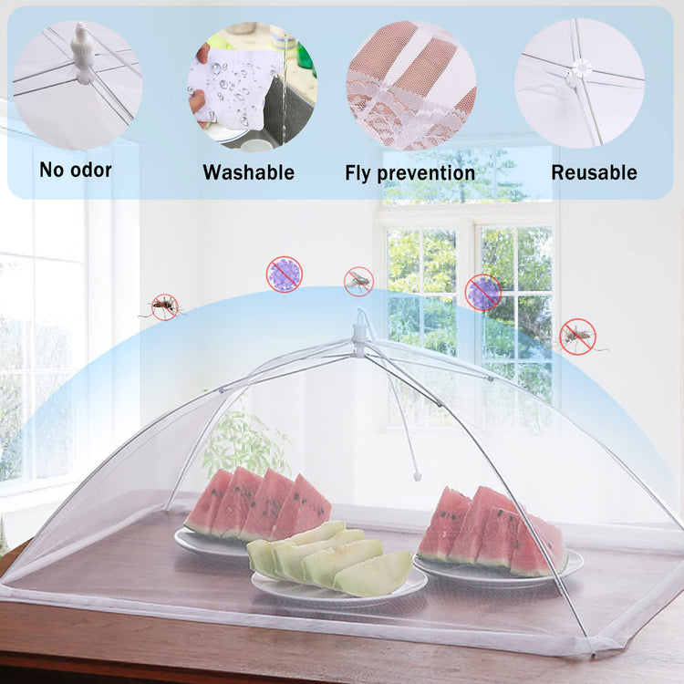 4 Pcs Extra Large Mesh Food Cover Tent Umbrella for Outside Parties
