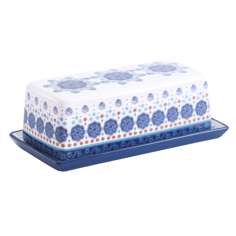 Blue Talavera Ceramic Butter Dish with Lid