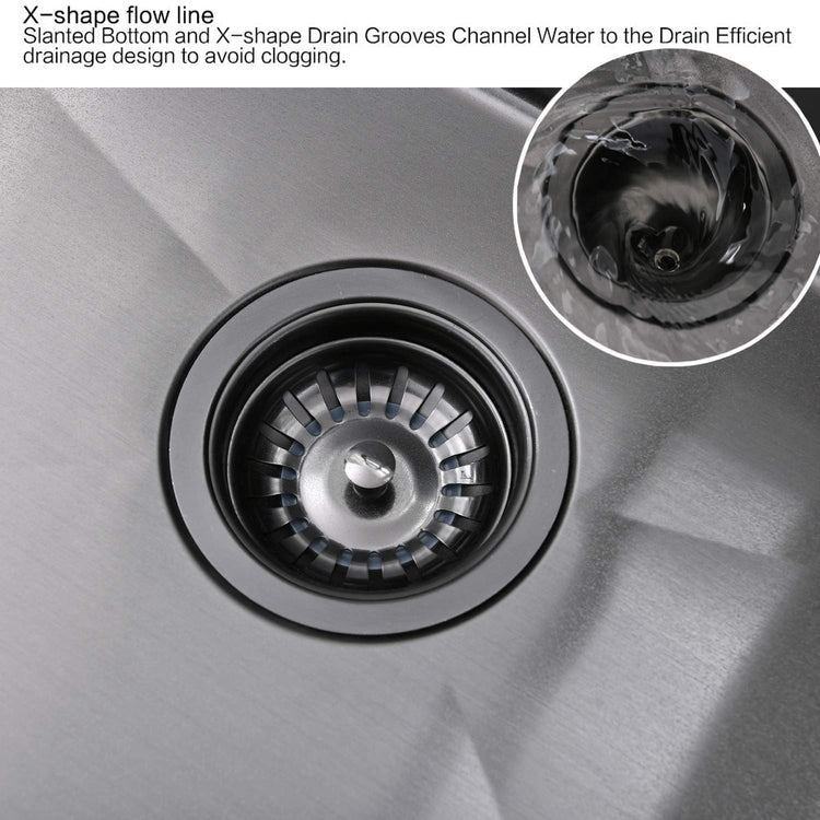 33 Inch Black Drop In Kitchen Sink