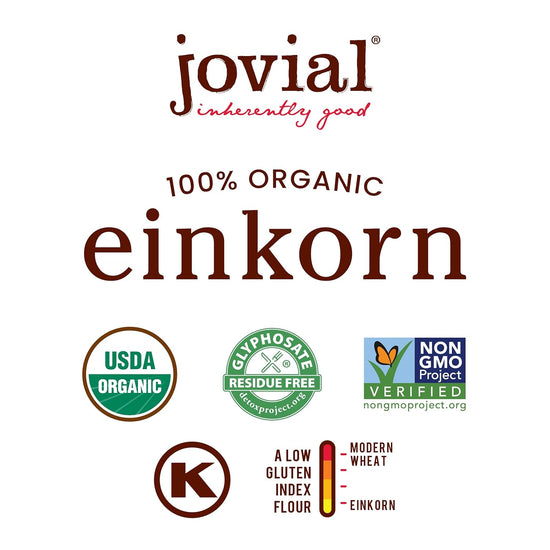 Jovial Organic Einkorn Unbleached All Purpose Flour - For Sourdough Bread Baking, High Protein, Non-GMO, Organic Pizza & Pasta Flour, European Italian, Glyphosate Free - 10 Lb, 2 Pack - Nestoria