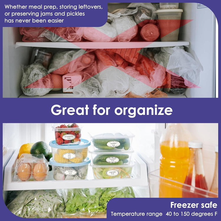 400 Dissolvable Canning Labels for Mason Jars, Small Pantry Labels 1 x 2⅛ inch, Water-Soluble Stickers-8 Designs