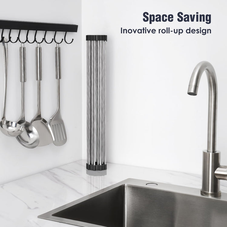 Roll Up Dish Drying Rack Over Sink