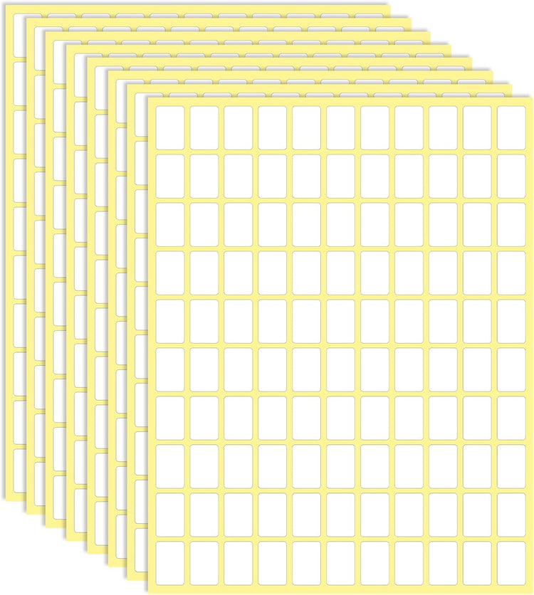 Sliverdew White Labels Stickers, 3300 Pack Small 0.5" x 0.75", Removable Blank Labels for School, Office, Kitchen, 110 Labels per Sheet, Paper, Rectangular, 3300pcs