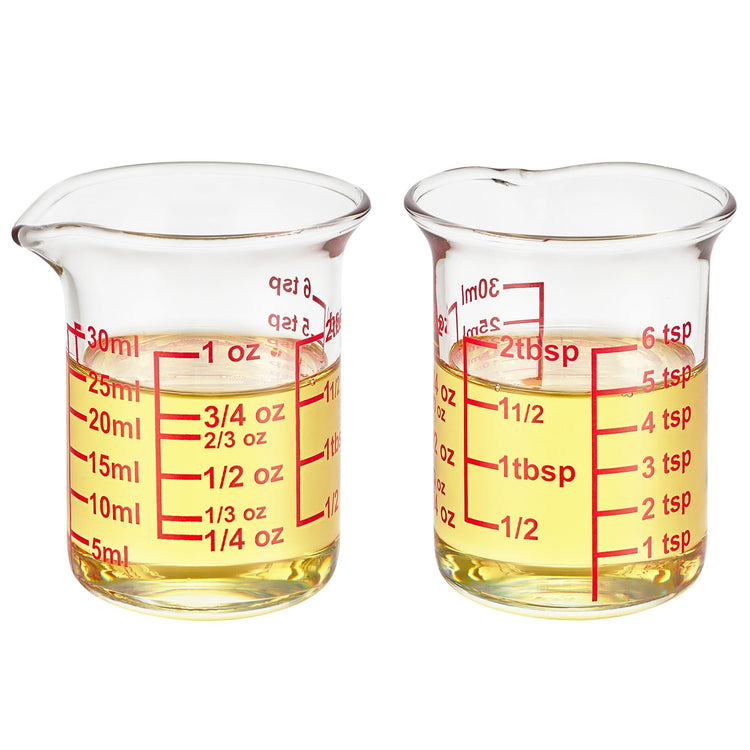 Glass Measuring Cups with V (2 Count (1 fl oz each))