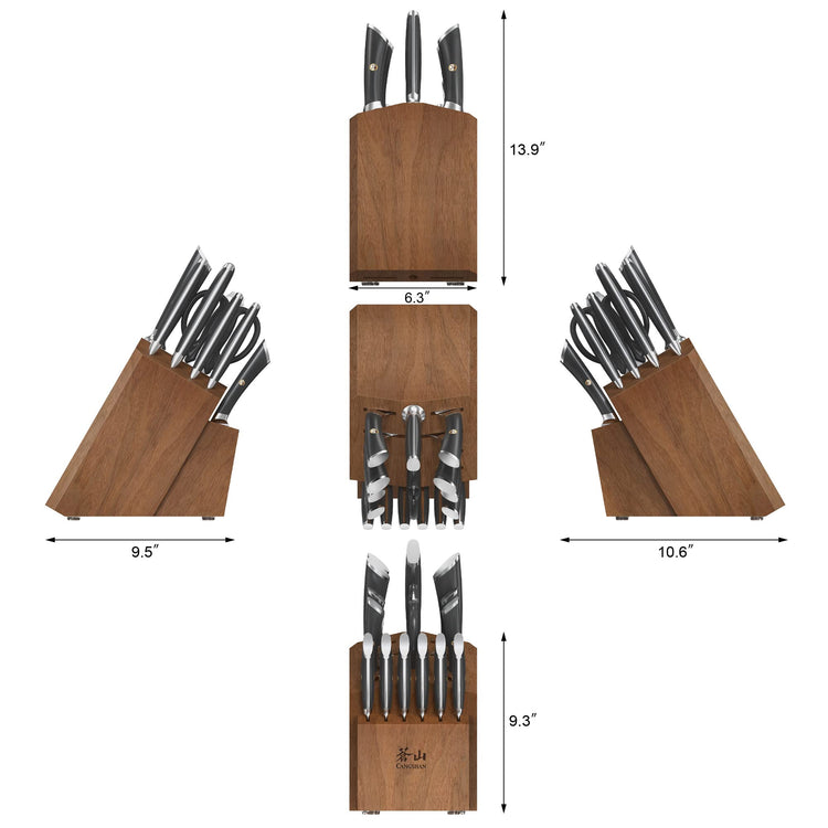 ELBERT Series German Steel Forged Knife Block Sets (17 Count)