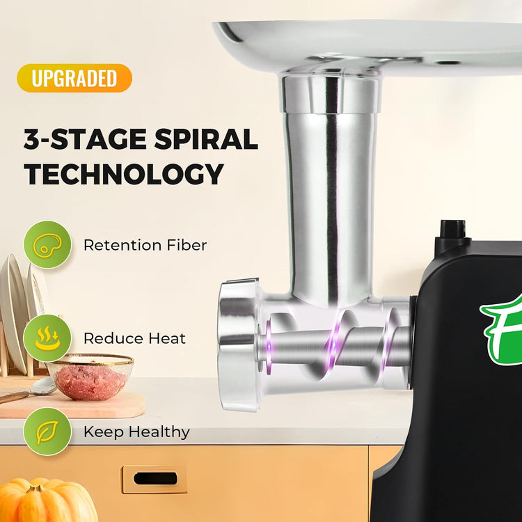 Meat Grinder Electric 9-In-1 Grinder 1700W For Meat with Attachments Sausage Maker, Kubbe Kit Stainless Steel Juicer, 3 Grinding Plates Meat Grinder for Home & Kitchen