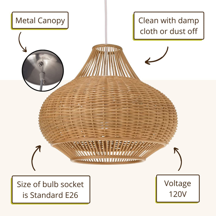1050029 Wicker Pear Pendant Lamp