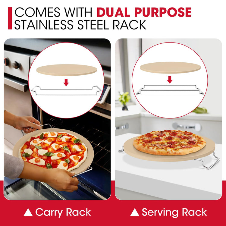 15 Inch Round Pizza Stone for Oven and Grill