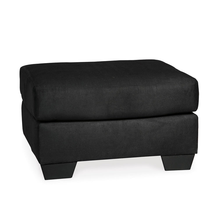 Black Microfiber Ottoman