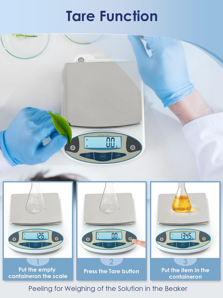 Lab Scale 5kgx0.1g Digital Precision Scale Electronic Balance Laboratory Weighing Industrial Scale Kitchen Counting Scale Scientific Scale Calibrated